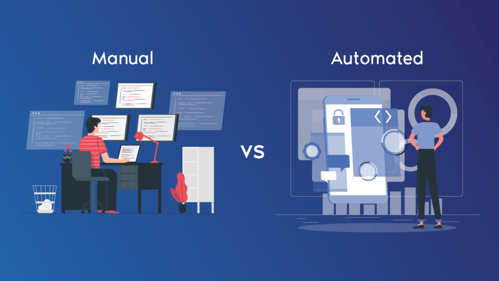 The difference between manual testing vs automated testing and the benefits of each