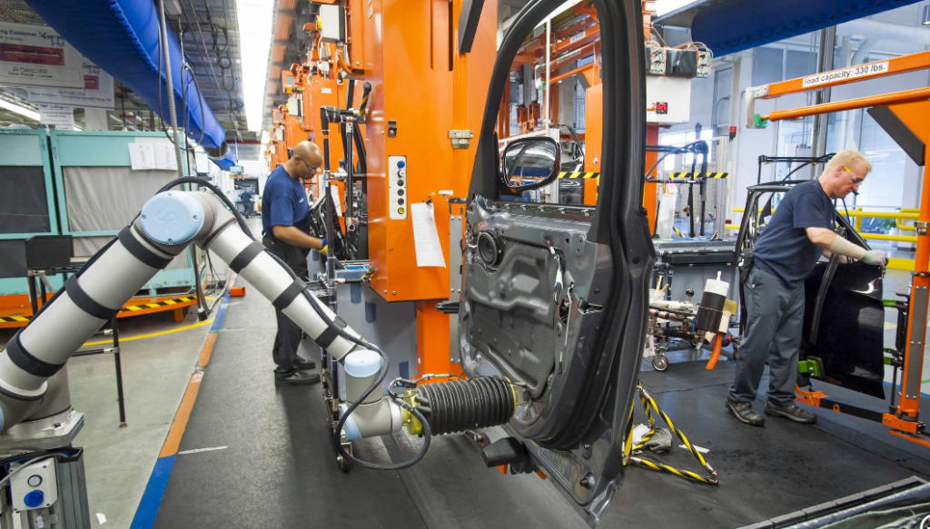 Collaborative robot at BMW’s Spartanburg manufacturing plant.