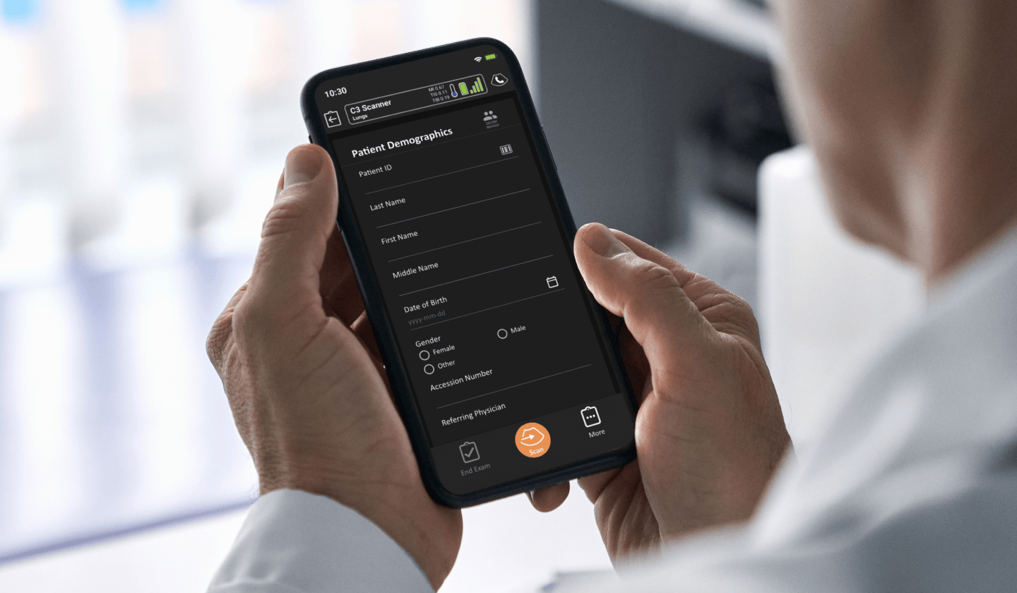Cardiac Ultrasound App Background with Phone