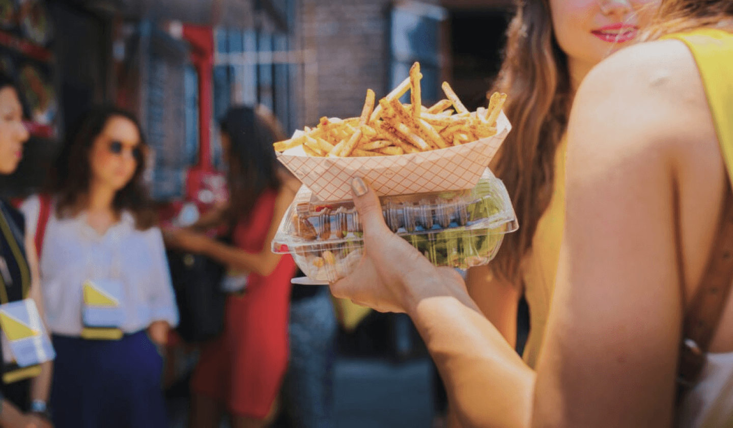 Roaming hunger background french fries