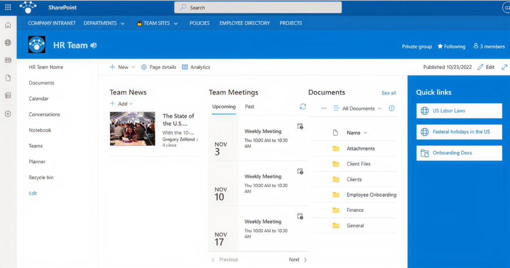 Microsoft SharePoint portal